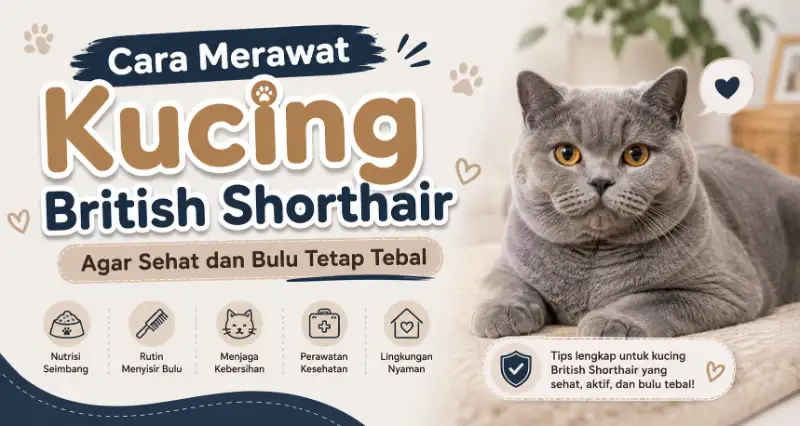 Cara Merawat Kucing British Shorthair Agar Sehat dan Bulu Tetap Tebal